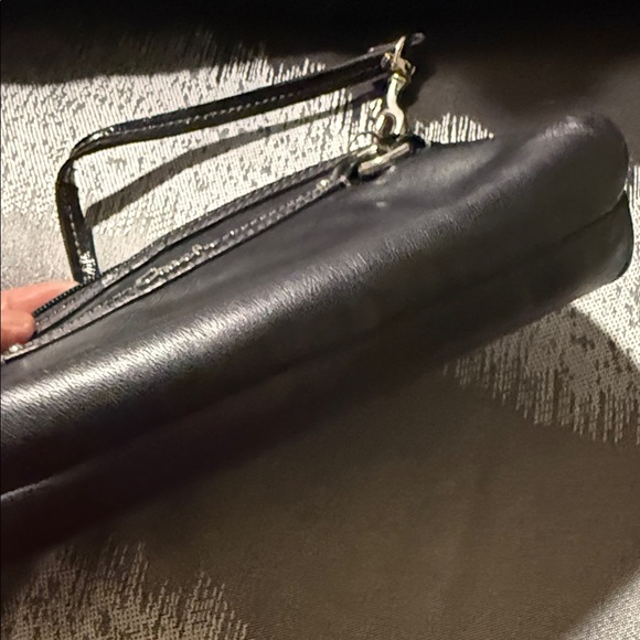 Coach Penelope Black Leather Wristlet with Silver Accents - Picture 12 of 12